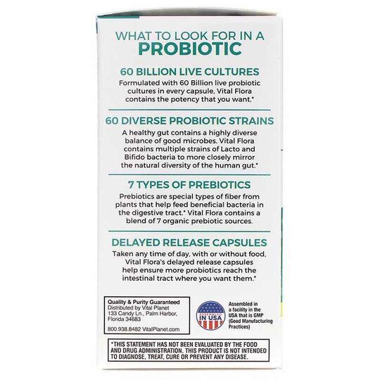 Vital Flora Men 55+ Daily Probiotic + Prebiotics Shelf Stable, VTP
